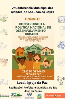 VII Conferência Municipal das Cidades acontecerá nos dias 29 e 30 de maio VII Conferência Municipal das Cidades acontecerá nos dias 29 e 30 de maio